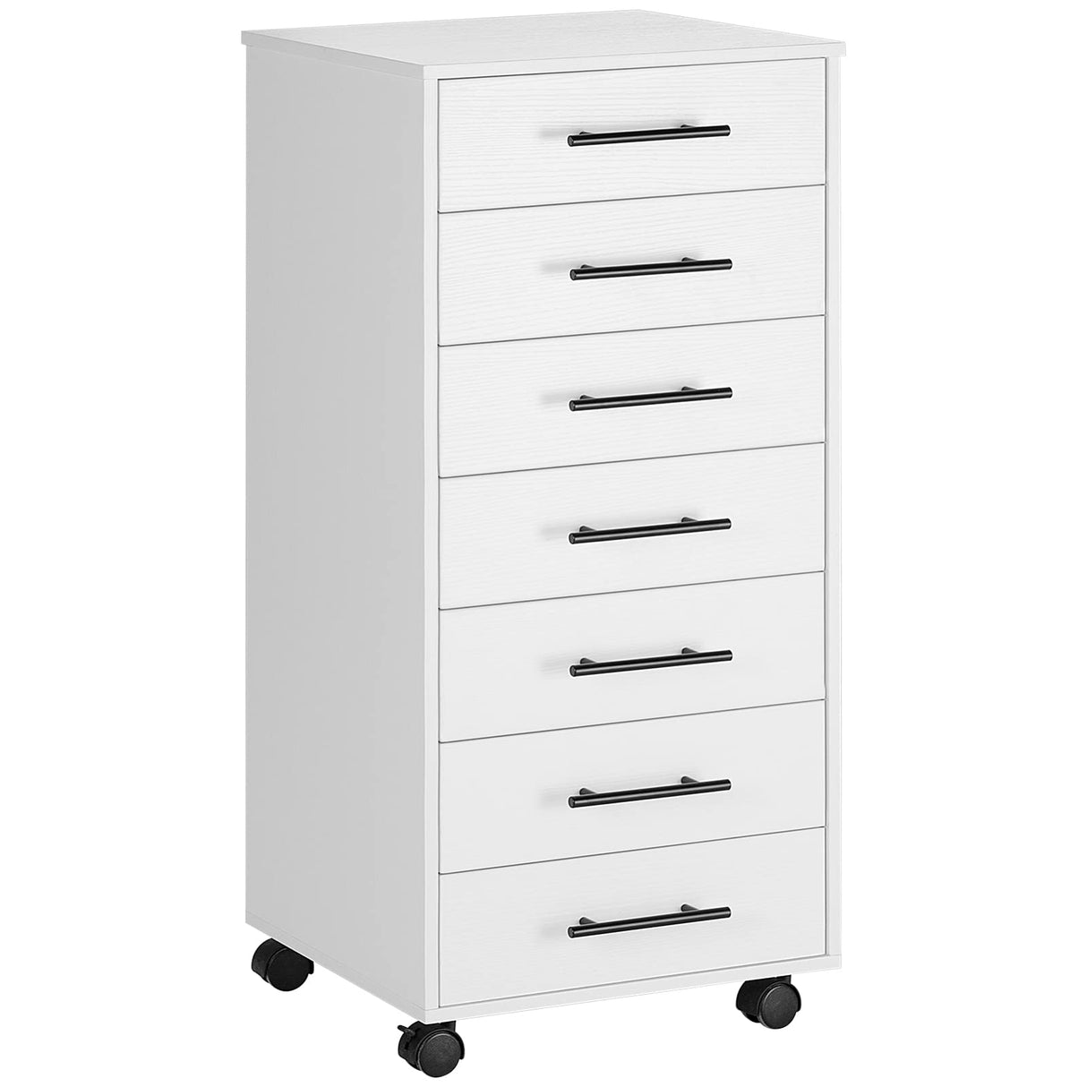 HOOBRO 7-Drawer Chest, File Cabinet, Wooden File Cabinet, Office Cabinet with Drawers, Storage Cabinet, for Home Office, Study, Easy Assembly, White WT07WJ01 HOOBRO