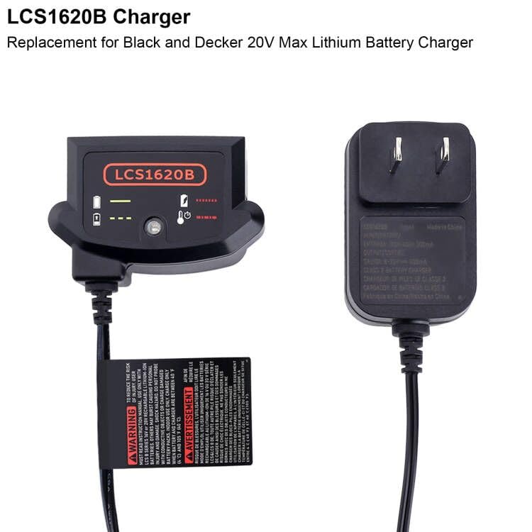 Elefly LCS1620B 20V Lithium Battery Charger Compatible with Black & Decker 20V Lithium Battery LBXR20 LB2X4020 LBXR2020-OPE LBXR2020APB LB2X3020-OPE LB2X4020-OPE ELEFLY