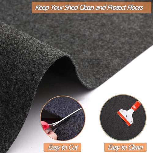 10 x 12 FT Outdoor Storage Shed Mat, Waterproof Storage Shed Flooring Mat, Anti-Slip Patio Furniture Floor Scratch Prevention Mat, Dustproof Outdoor Carport Mat Ahpuhtan