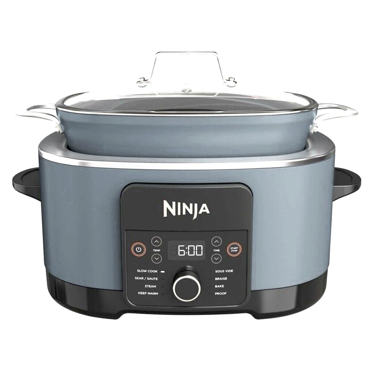Ninja MC1001 Foodi PossibleCooker PRO 8.5 Quart Multi-Cooker, with 8-in-1 Slow Cooker, Pressure Cooker, Dutch Oven & More, Glass Lid & Integrated Spoon, Nonstick, Oven Safe Pot to 500°F, Sea Salt Grey (Renewed) Ninja