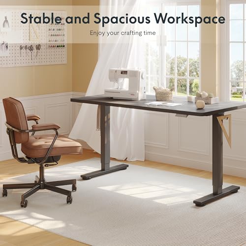FLEXISPOT Electric Adjustable Workbench, 48x30 Inches Ergonomic Worktable for Garage, Workshop, Office and Home, Spacious Desktop for Woodworking Sewing and Crafts, Black FLEXISPOT