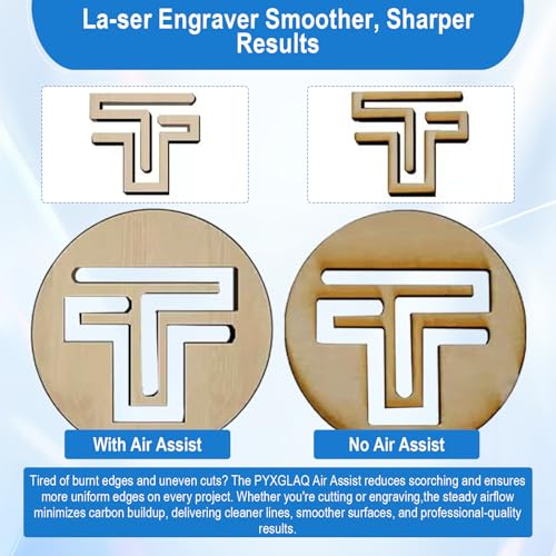 Air Assist for La-ser Cutter and Engraver, Air Assist Pump for La-ser Cutter, Stable 30L/min Airflow, for D1,D1 Pro La-ser Engraver and Other Cutter, Remove Smoke, Dust, Protect La-ser Lens. PYXGLAQ