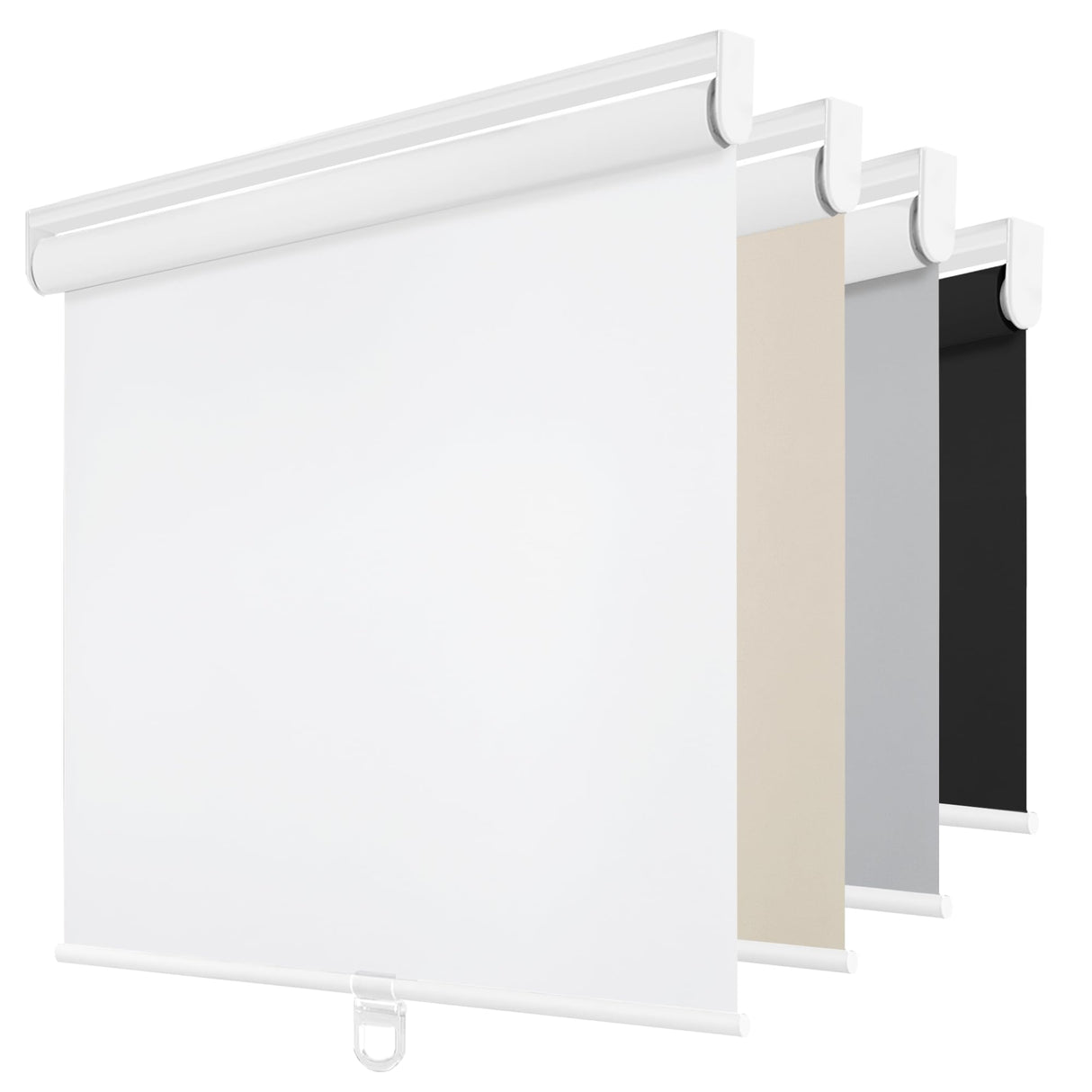 ChrisDowa Cordless Blackout Roller Shades for Windows, Thermal Insulated UV Protection Pull Down Shades, Total Blackout Window Blinds for Home, Office, Bedroom, Door (35" W x 72" H, White) ChrisDowa