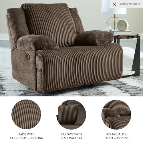 Signature Design by Ashley Top Tier Contemporary Manual Rocker Recliner, Dark Brown Signature Design by Ashley