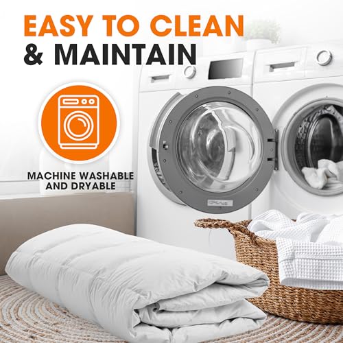 Cheer Collection Down Alternative Comforter - Ultra-Soft & Cozy Twin Size Duvet Insert, Lightweight Down Comforter for All-Season Warmth, Plush Bedding Twin Comforter, White Cheer Collection