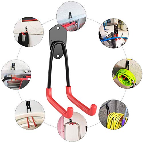 TORACK Garage Hooks Heavy Duty, 15 Pack Wall Mount Steel Utility Hooks&Hangers, Anti-Slip Rubber Coated, Garage Storage Organizer for Garden Tools, Power Tools, Ladders, Brooms, Bikes, Bulk Items TORACK