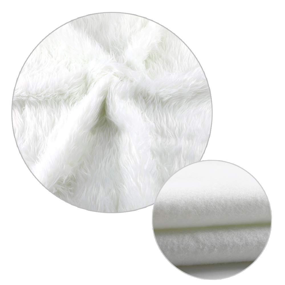 Konsait Plush Christmas Tree Skirt - Round Snow White Xmas Tree Mat Base Cover for Holiday Home Decorations,31Inch/78CM Konsait