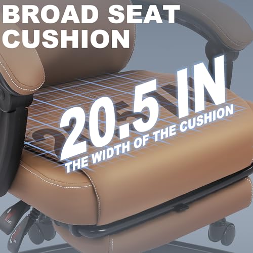 Misolant Big and Tall Office Chair with Footrest, High Back Desk Chair with Linkage Armrest, 90-155° Recline Executive Computer Chairs with Adjustable Height for Home Misolant