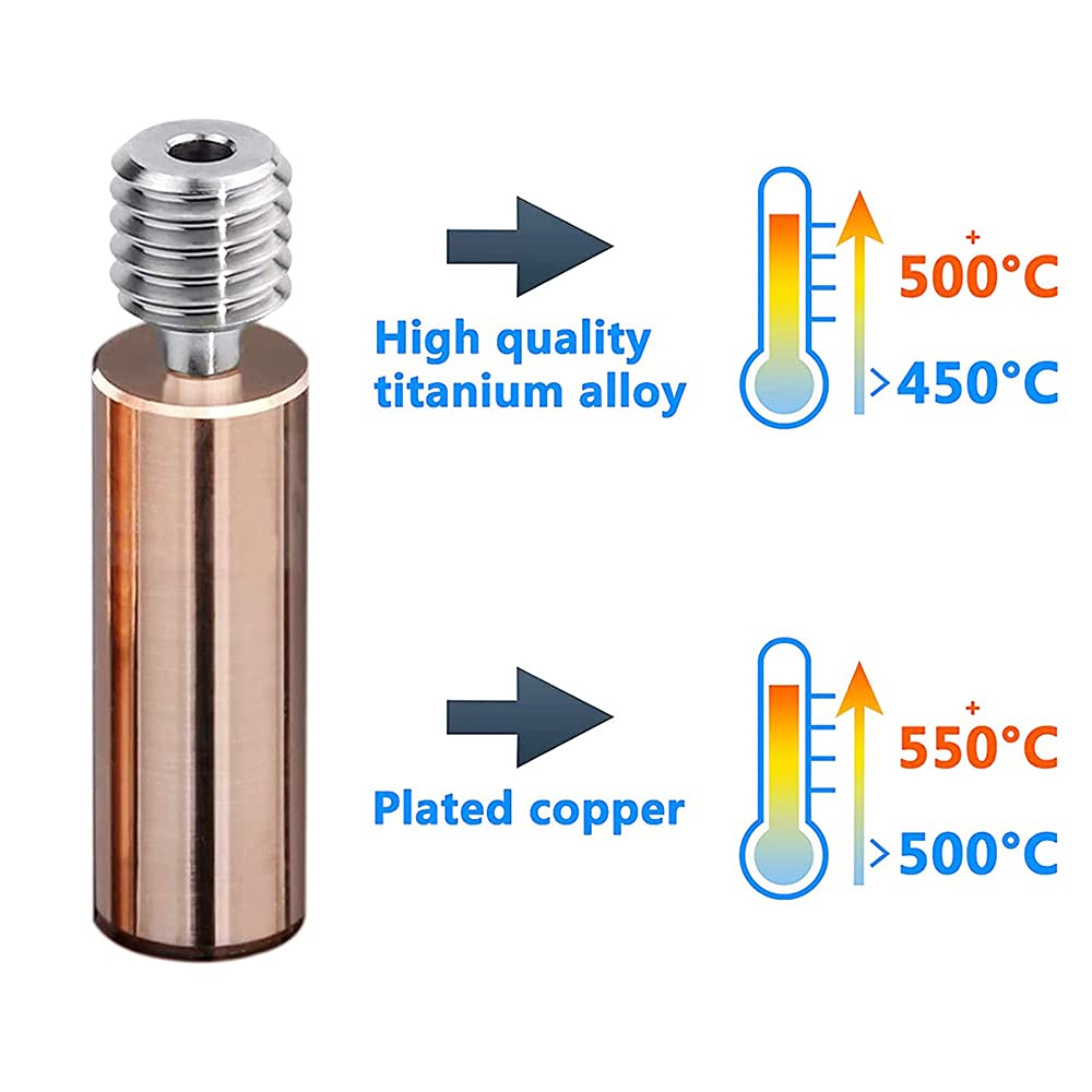 POLISI3D All Metal Bimetal Heatbreak Copper Titanium TC4 Throat High Temperature for Creality 3D Printer CR10 V3 S4 S5 Ender 3 V2 Ender3 pro Ender 5 CS3 Hotend Upgrade POLISI3D