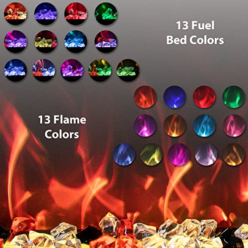 30" Electric Fireplaces Inserts, Recessed & Wall-Mounted Fireplace Heater with Thermostat, Multicolor Flames,Timer, Log & Crystal, 750/1500W VINEMOUNT