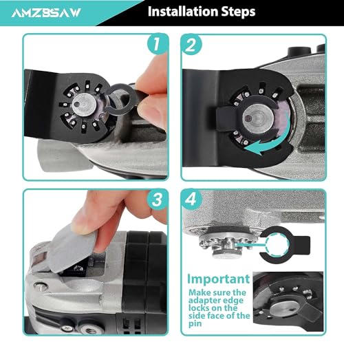 AMZBSAW 110PCS Oscillating Saw Blades Set, Professional Titanium Oscillating Tool Blade for Metal Wood Plastics, Quick Release Multi Tool Blades Kits Fit Bosch Dewalt Milwaukee Ryobi AMZBSAW