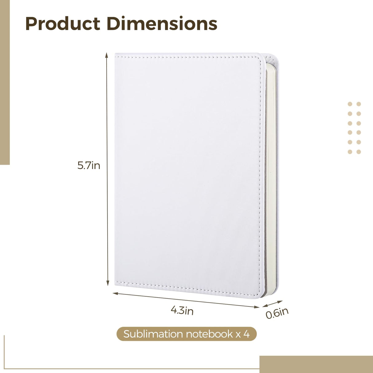 Tideme 4 PCS Sublimation Blank Notebooks, Faux Leather Journal Notebooks, DIY Small Notebook Notepads, A6-200 PagesCustomizable Hardcover Blank Notebooks for School Office Supplies Tideme