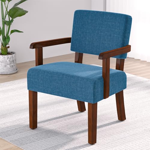 FAGAGA Accent Chair with Solid Wood Frame,Arm Chairs with Soft Seat and Armrests,Upholstered Reading Leisure Chair for Living Room,Bedroom,Office,Waiting Room FAGAGA