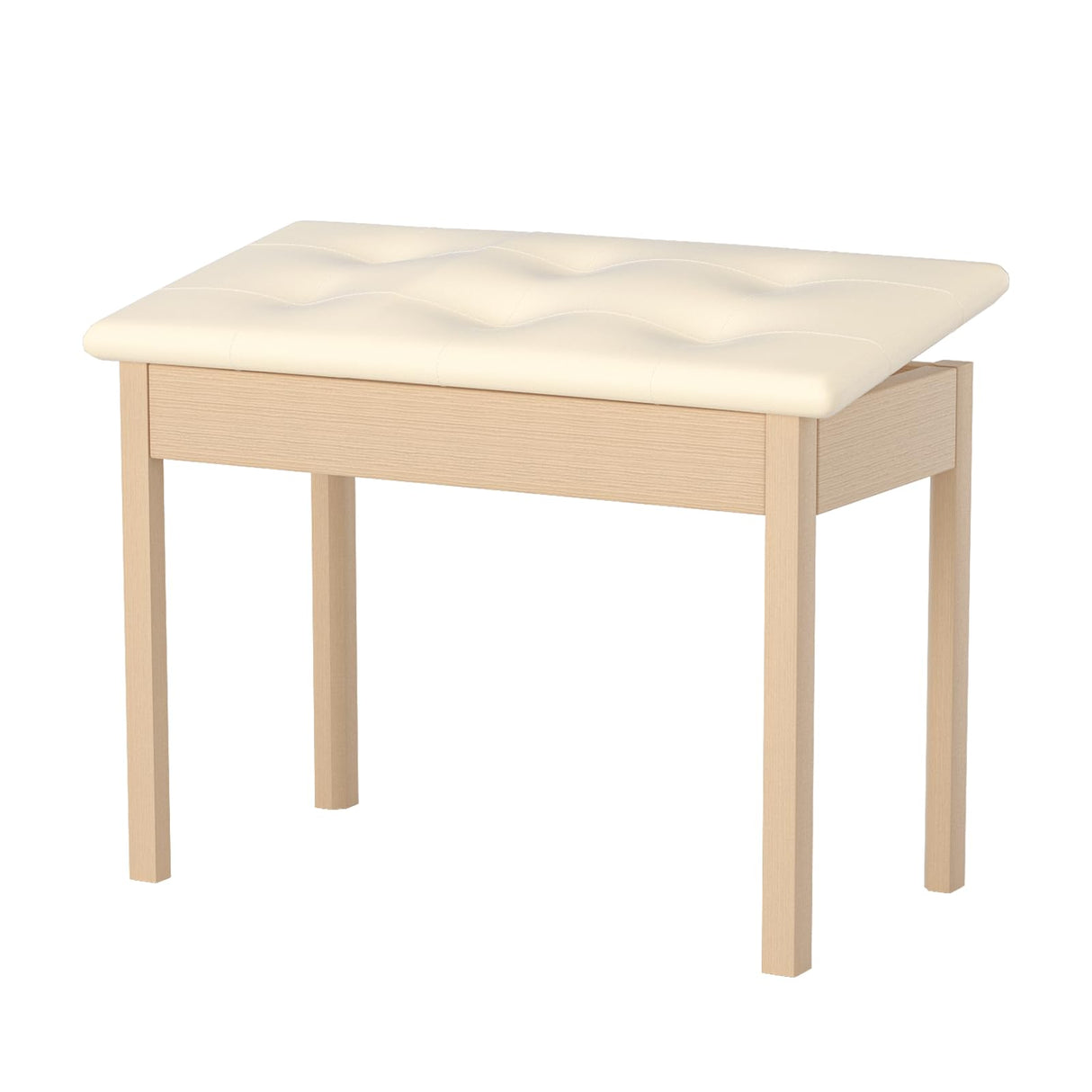 HEXANT Duet Piano Bech with Storage, Solid Wooden Keyboard Bench with PU Leather Padded Cushion for Musical Instrument, Keyboard, Vanity Stool HEXANT