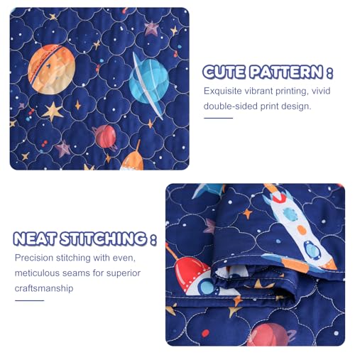 CIMVI Space Rocket Universe Quilt Set Twin for Kids Boys Bedding Sets with Pillowcase Soft Microfiber Bedspread Lightweight Cute Summer Quilted Blanket All-Season CIMVI