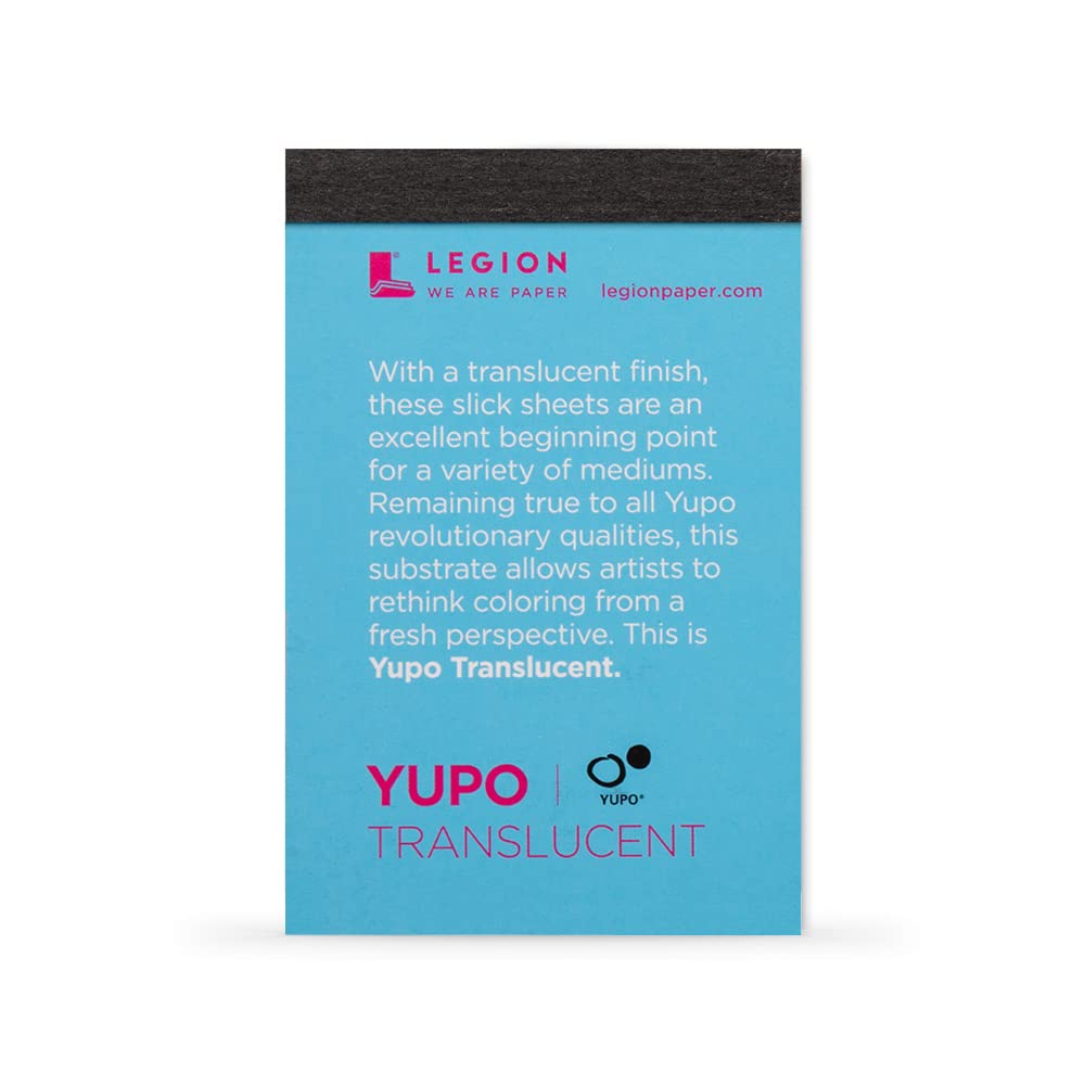 Legion Mini Pad 2.5 x 3.75 Inch, Waterproof and Stain-Resistant Sampler Set of 12 Yupo Artist Pads Containing 4 Pads Each of Yupo Medium, Yupo Heavy, and Yupo Translucent Yupo