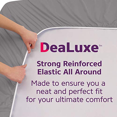 King Fitted Sheet Deep Pocket – Extra Deep Pocket Fitted Sheet King Size 18” - 21” Inch + Fitted Bed Sheets Only - King Fitted Gray DeaLuxe