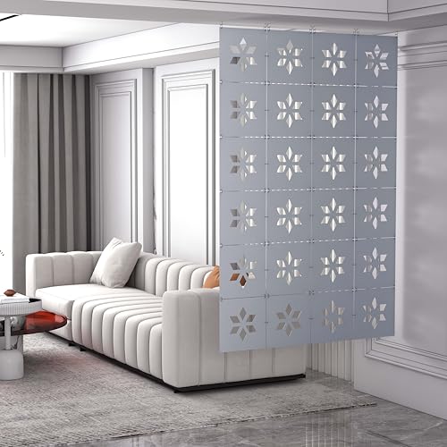 Felt Fiber Surface High Density Polyester Fiber Board 11"x11" Hanging Room Divider Panel Cut Room Partition Home Decoratio (12 Pcs) (Oatmeal) OSHIYINN