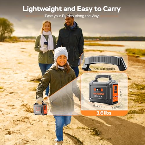 Portable Power Station 100W MARBERO Camping Solar Generator 167Wh Power Bank with AC Outlet 110V with Multi-Output LED Flashlights for CPAP Home Camping Hurricane Emergency MARBERO