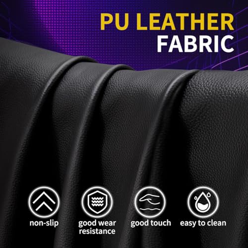 Gaming Chairs for Adults Tall and Kids,Lumbar Support,LED Lights,High Back Reclining Computer Chair with Headrest (Black+White) OHFILA