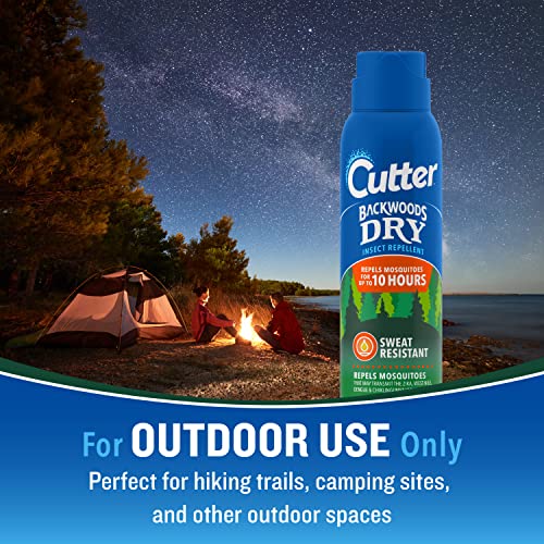 Cutter Backwoods Dry Insect Repellent, Mosquito Repellent, 25% DEET, Sweat Resistent, 4 Ounce (Aerosol Spray) Cutter