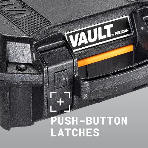 Pelican Vault V300-5 Pistol and 19 Magazine Pre-Cut Foam Gun Case (Black) Pelican