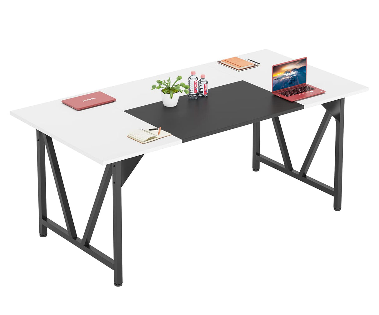 LITTLE TREE 6FT Conference Table, Modern Meeting Tables, Rectangular Training Seminar Table, Boardroom Desk with Splicing Board for Home Office LITTLE TREE