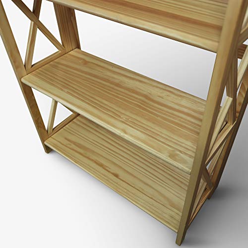 Casual Home Montego 3-Shelf Folding Bookcase, Natural , 27.5" Wide Casual Home