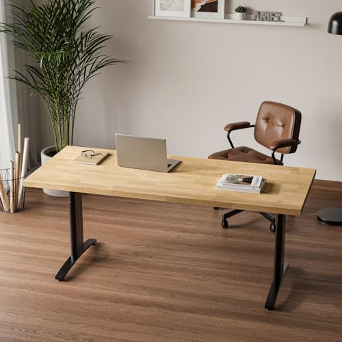 ARIEL 60 x 25 x 1.5 Hevea Unfinished Butcher Block Countertop, Solid Wood Butcher Block Table Top for DIY Workbench Top, Dining Table Top, Kitchen Island Top, Washer Dryer Top ARIEL