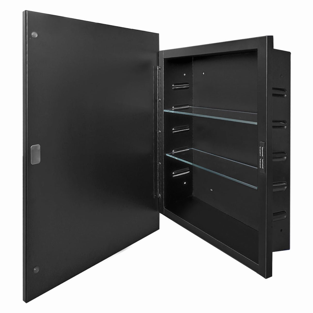 KIMREAL Recessed Medicine Cabinets with Mirror, Black Bathroom Mirror with Storage, Rectangle Medicine Cabinet Mirror, Farmhouse Framed Wall Mirror Recessed or Surface Mount, 16x20 Inch KIMREAL