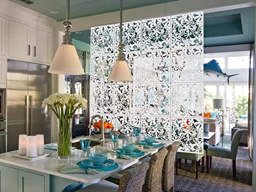 12+4PCS KEIBIKEIDI Hanging Room Divider Screens Made of Environmentally PVC, Simple and Modern White Hanging Panel Screen for Decoration Home, Livingroom,Bedroom, Kitchen, Dining Room,Hotel and Bar KEIBIKEIDI