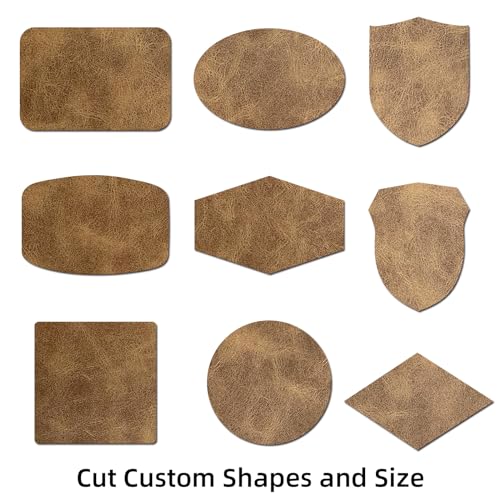 Leather/Leatherette Patches/Sheets for Laser Engraving Iron On with Heat Press Adhesive Backing,Blank Laserable Faux Leather,Engravable/Engraver Leather Material for Hat/Cap/Backpack(5 Large Pcs) TWIG