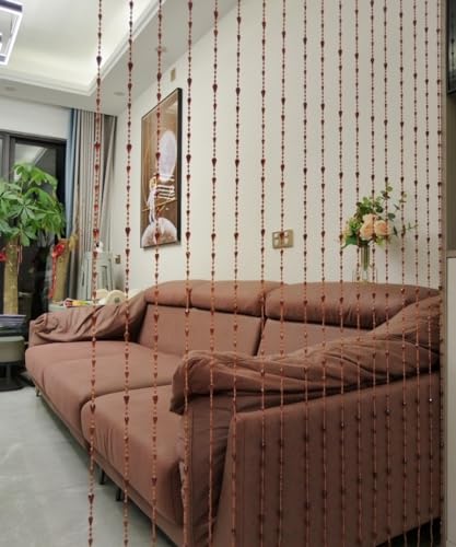 ave split Beaded Curtain Doorways Acrylic Hanging Door Beads String Curtains Tassel Room Divider Screen Decor for Doorway Window Living Room Wedding (042coffee, 39 inch x 78.7 inch), ES042 ave split
