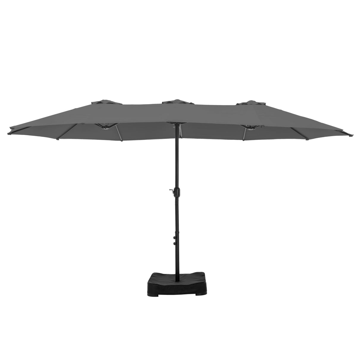 Sophia & William 15 ft Extra Large Patio Umbrella with Base Included, Rectangular Outdoor Umbrella Heavy Duty, Market Umbrella Double-sided Fade Resistant for Pool Garden Backyard, Smoky Gray Sophia & William
