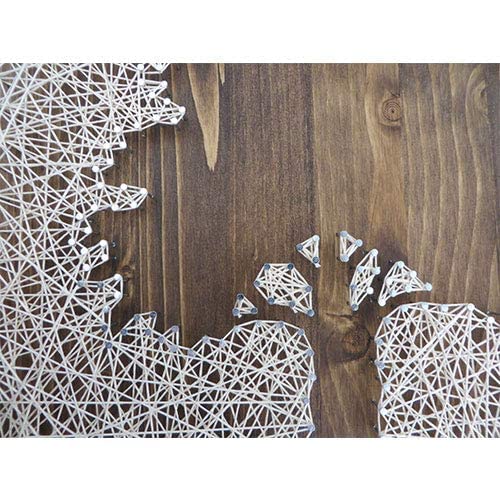 String of the Art Oak Tree String Art Kit, American Made DIY Craft Kit for Adults, Stained Pine Wood (16" x 12"), Embroidery Floss, for Beginner to Advanced Crafters, Craft a Handmade Gift String of the Art