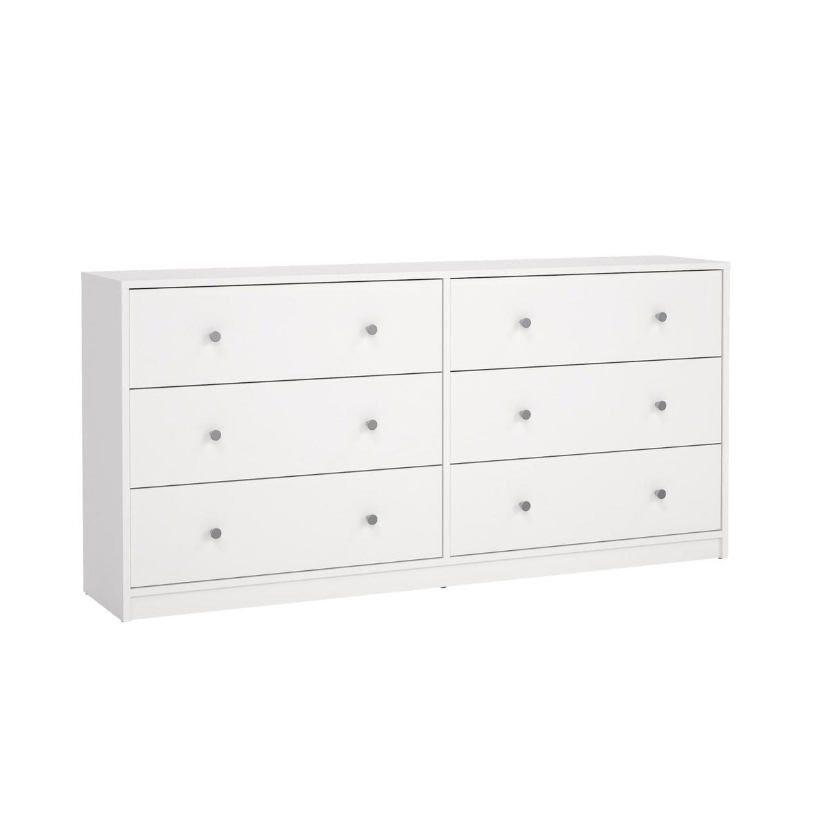 Tvilum 6 Drawer Double Dresser, White Tvilum