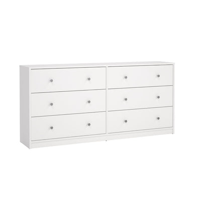 Tvilum 6 Drawer Double Dresser, White