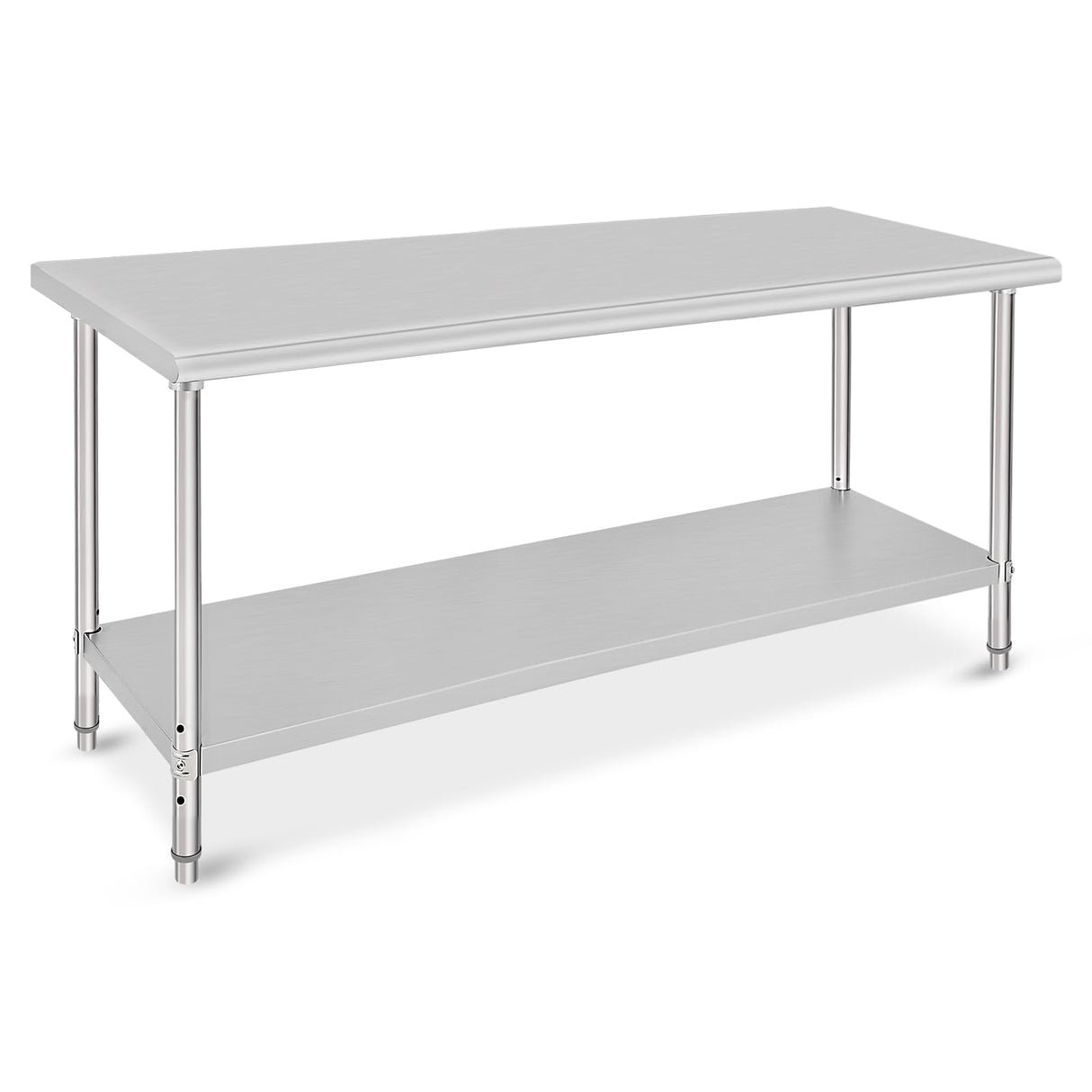 ACONEE Food Prep Stainless Steel Table, Stainless Steel Worktable 72x30x35 Inch, Heavy Duty Metal Table Cart Worktable with Undershelf, Commercial Workstation for Kitchen Restaurant Garage, Silver ACONEE