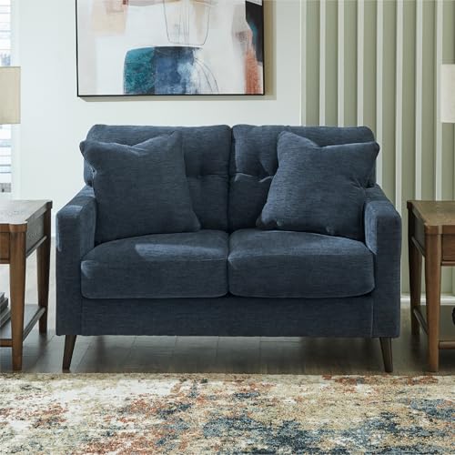 Signature Design by Ashley Bixler Classic Tufted Loveseat with Removable Cushions, Blue Signature Design by Ashley