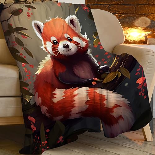 Red Panda Blanket Red Panda Throw Blanket Gifts for Adults Men Women Boys Girls Kids Super Soft Cozy Plush Fluffy Fuzzy Fleece Blanket Decor 40''X50'' Fuzawet