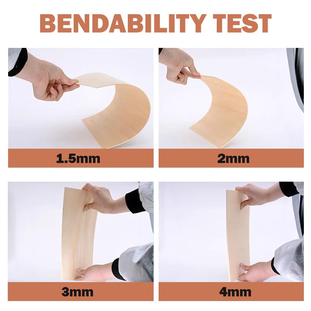 Basswood Sheets 1/8 X 12 X 12 Inch, 3 mm Plywood Sheets Balsa Wood Sheet Craft Wood Unfinished Wood Laser Engraving Blanks Baltic Birch Plywood 1/8 Bass Wood for Crafts DIY, Wood Burning, Painting RHQQ