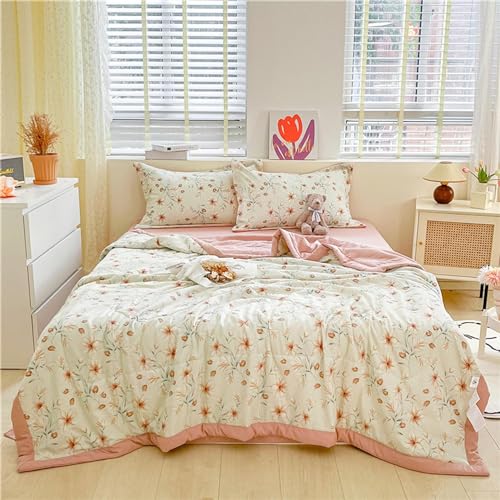 Cooling Comforter Double/Single King Size Cooling Blanket Soft Breathable Summer Duvet 150x200/180x200cm Lightweight Cooler Comforter Washable Quilted Duvet for All Season(#1,200x230cm/78x90in) QWHYQXI