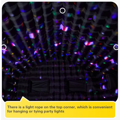 EROMMY 20x16.5x12 FT Large Black Inflatable Nightclub, Blow Up Party Tent Portable with 950W Blower, Disco Night Club Tent for Adult Birthday Party Business Rental EROMMY