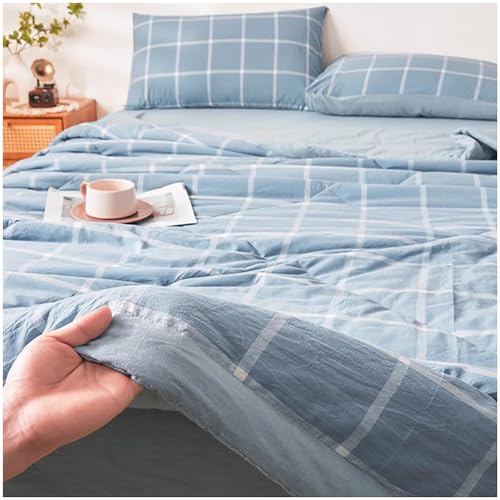 Double Quilt Summer Duvet Quilted Bedspread for Single or Double Bed Soft and Breathable Reversible Quilt in 100% Cotton Hypoallergenic Sofa Blanket Pink 02 180x220cm Generic