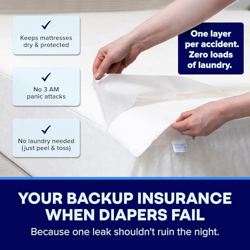 PEELAWAYS Waterproof Disposable Bed Sheets – for Use in Home Mattresses, Hospital Beds, Massage Tables, Hotels, and Campers – Comes with 5 Quick and Easy Peel Away Layers for Your Use PEELAWAYS