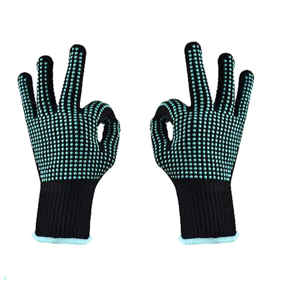 IYASA Heat Resistant Gloves for Hair Styling, Curling Iron Gloves, Heat Protectant Gloves for Hair Styling, Heat Gloves, Blue IYASA