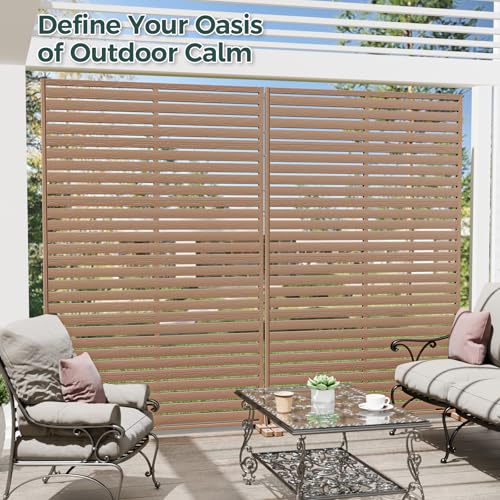 Trygoal Privacy Fence Screen Outdoor Freestanding Privacy Panel, 72" H×47" W HDPE Decorative Panels with Stand, Room/Garden Divider, Outdoor Privacy Screen for Patio,Deck, Balcony, Pool Trygoal
