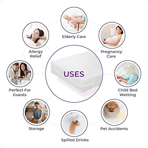 BLISSFORD Plastic Mattress Protector Zippered King, Waterproof Vinyl Mattress Cover, Heavy Duty Noiseless Mattress Encasement BLISSFORD