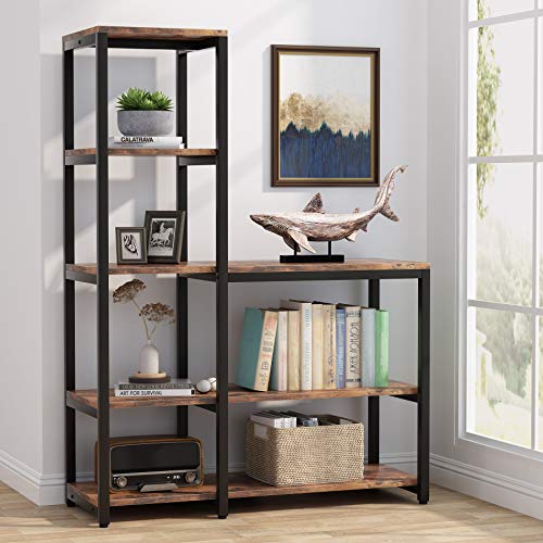 LITTLE TREE Book Shelf for Bedroom, 5-Tier Tall Bookshelf with 3 Display Shelves for Living Room, Wooden Bookcases Modern Free Standing Bookshelves for Office LITTLE TREE