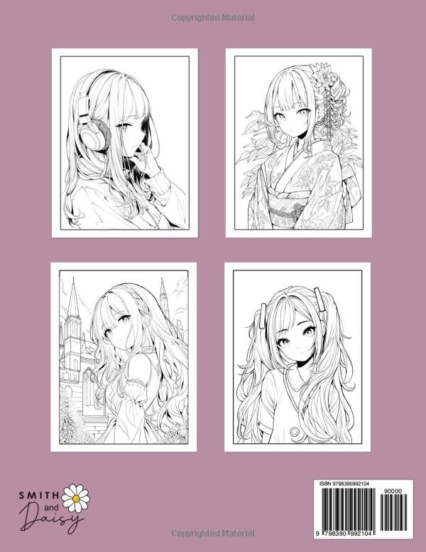 Anime Coloring Book for Teens: Beautiful Japanese Anime Girls Coloring Pages for Teens and Adults Lindesa